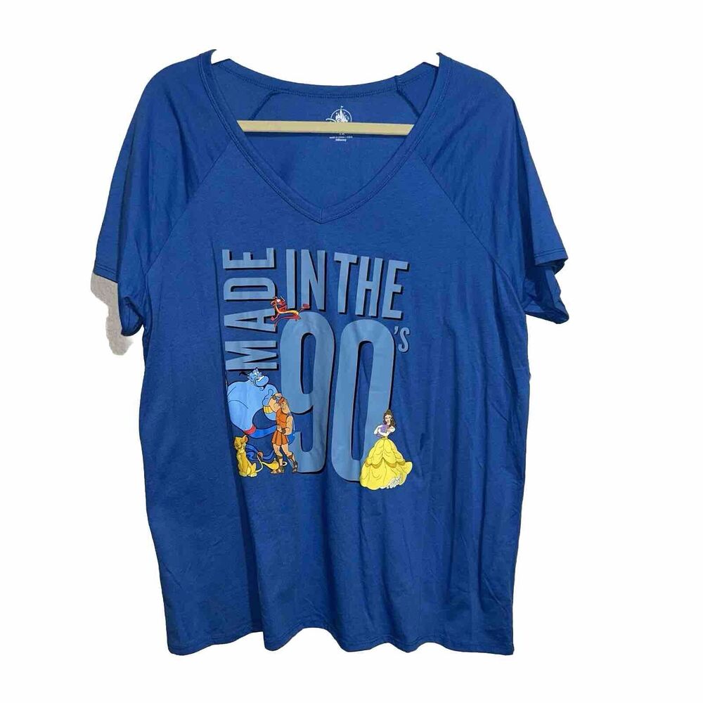 Disney Blue "Made in the 90's" Graphic V-Neck Tee